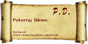 Pokorny Dénes névjegykártya